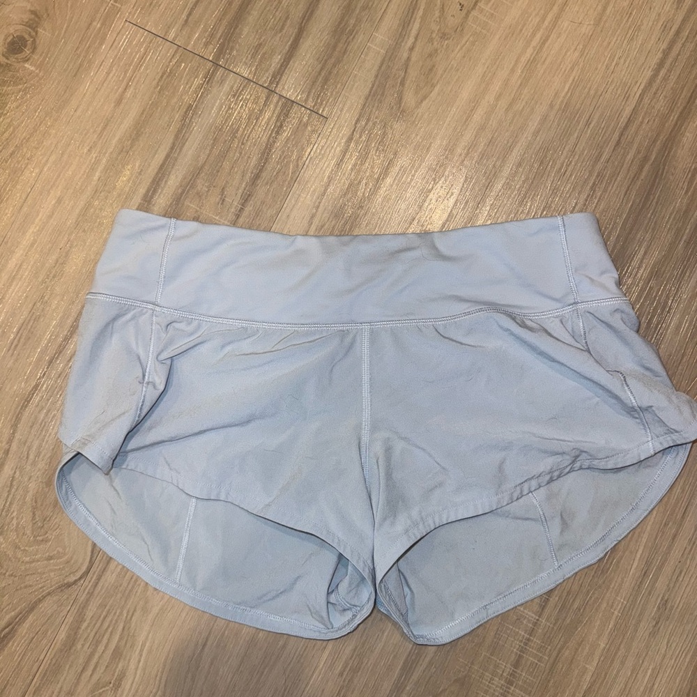 lululemon athletica hotty hot 2.5 Light Blue Athletic Shorts